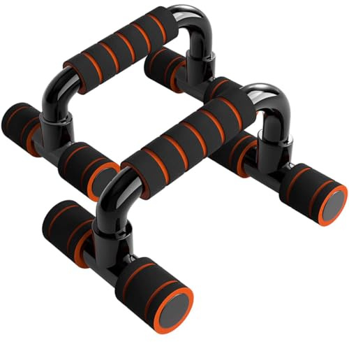 Xoeryoy Barras de Flexiones con Mango de Espuma Antideslizante, Prensa de Pecho para Gimnasio en casa, Ejercicio físico, Entrenamiento de Fuerza, Naranja, 1 par