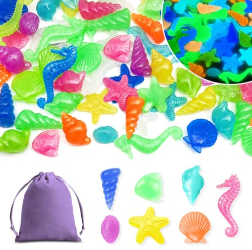 Obidodi Tauchjuwel Pool Spielzeug, Diamanten Kinder 250g Set mit Meerestieren und Edelsteinen, Pool Spielzeug Kinder, Schwimmbad Spielzeug, Strandspiele, Tauchspielzeug (Inklusive Violettem Samtbeutel