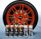 Sophisticauto Felgenfolie Set mit 6 Full Dip Orange glänzend