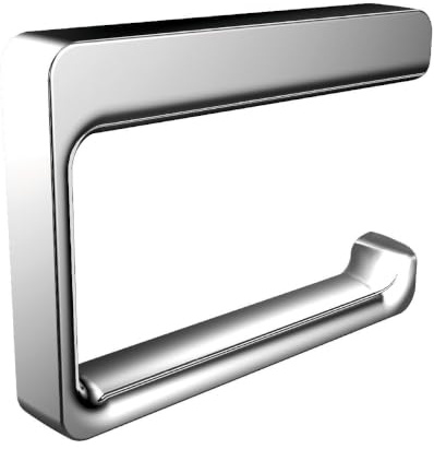 EMCO Trend Papierhalter, eleganter Toilettenpapierhalter zur Wandmontage aus Metall, hochwertiger Klorollenhalter mit, chromfarben, Grau Chrom Ohne Deckel
