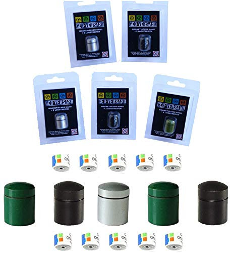 5X magnetischer Geocaching Nano Mini Magnet Stadtversteck Set Paket D5 Stadt