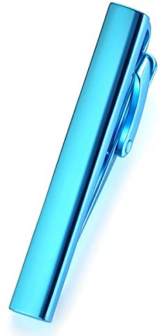 HONEY BEAR 4cm Herren Kinder Krawattennadel Krawattenklammer für schmale Krawatten Edelstahl Tie Clip,MEHRWEG (Blau B 4cm)