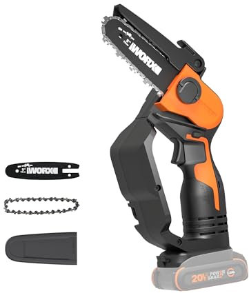 Worx WG324.9 20V Power Share 5” Cordless Pruning Saw, Bare Tool Only, Black and Orange