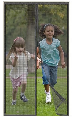 Orumrud Magnet Fliegengitter Tür 75x205 cm Insektenschutz Balkontür, Fliegenvorhang Balkontür Verstärkt Fiberglas mit Klettbändern für Wohnzimmer Schiebetür Magnetvorhang Ohne Bohren, Grau