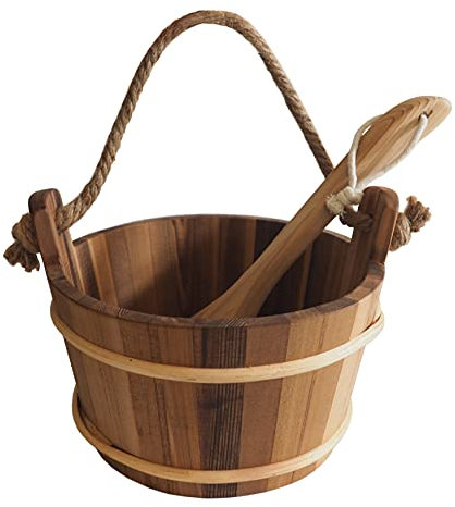 HSE Cedar Sauna Bucket & Ladle (4L, Red Cedar)