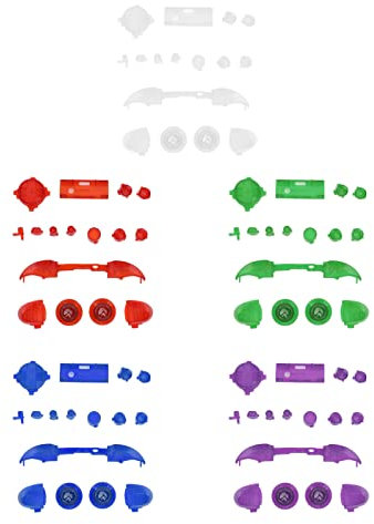 Game Controller Triggers Buttons RT LT RB LB Button Full Button Mod Kits for ABXY Buttons,Replacement Game Controller Button Kit for Series X/S(transparent white)