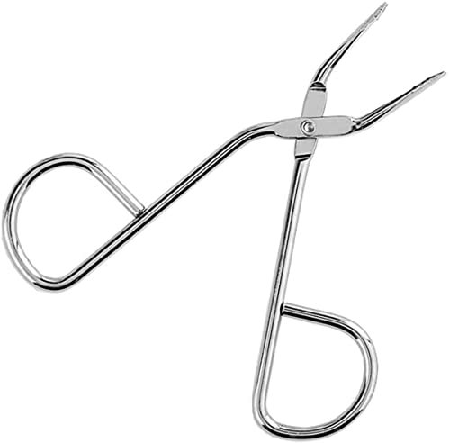 Pince à épiler professionnelle avec manche en ciseaux et pointe inclinée - Pince à cheveux plate - Outil de beauté pour homme et femme - Pointe droite - Argenté