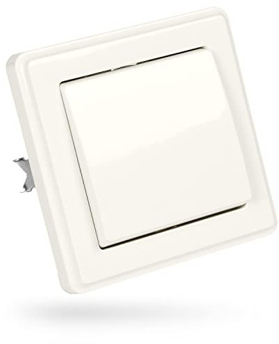 ABSINA Pulsante da incasso in bianco - Pulsante 250V AC, 10A, IP20 incl. telaio, inserto da incasso e coperchio - Interruttore da incasso, interruttore luce, interruttore a bilanciere