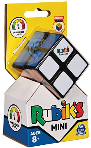 Rubik's, Spin Master, 2X2 Mini Cube, originalet, med 2 lager på 4 kuber, professionellt pussel med färgkombination, fickbar, lämplig för barn från 8+