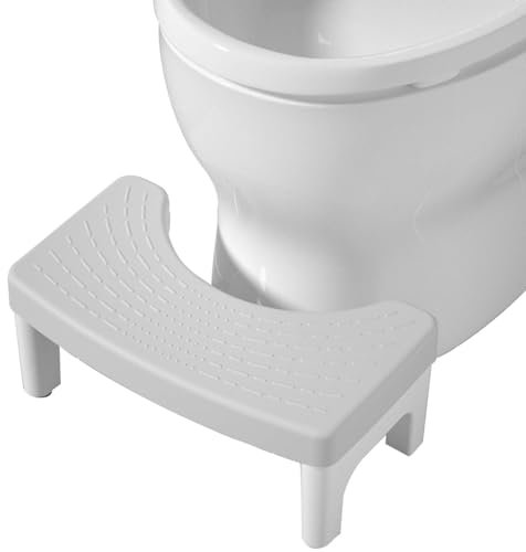 Toilettenhocker Erwachsene, Kackhocker Klohocker Hocker Toilette, Medizinische Toilettenhilfe Tritthocker, WC Hocker für Erwachsene, Hilfe für einen gesunden Darm (Grau)