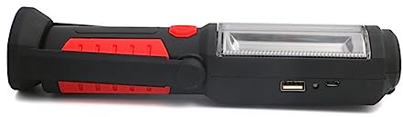 UKCOCO Usb-aufladbare Taschenlampenlaterne Mit Magnet Und Haken Notlampe Für Outdoor Standfuß Verstellbar Rutschfeste Gummibeschichtung Rot