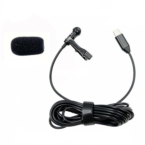 MICMXMO USB Type C Mikrofon Kompatible für 16,15 Pro Max, iPad Pro iPad 10 iPad air 5 MacBook Pro, Appareils Android Type C MIC für Galaxy S23, S24 Tab S9, Clip on Mini MIC für Live Streaming, 3M