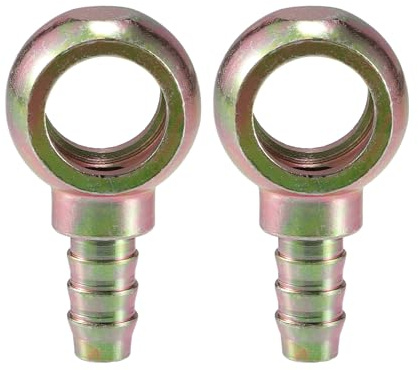 A ABSOPRO Boulon de banjo universel 18mm ID 12mm OD Adaptateur de raccord de tuyau de banjo en métal ton bronze pour moto et voiture (Lot de 2) | Ton Bronze, Métal, Diamètre 18mm ID 12mm OD, Adaptateur De Raccord De Tuyau De Banjo, Remplacement Direct