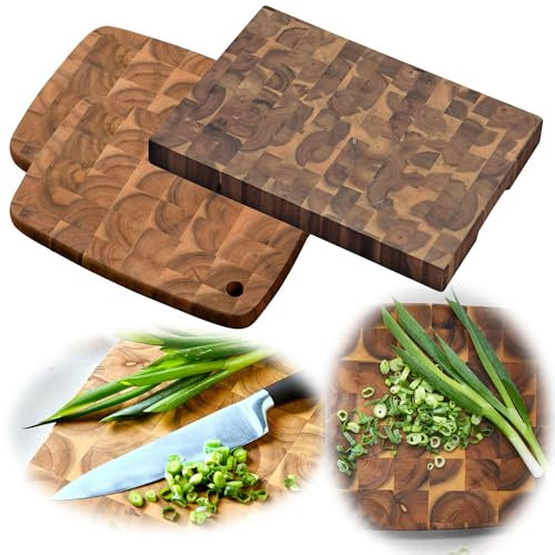LS-LebenStil Profi Holz Schneidebrett Stirnholz 40x28x2cm Akazie Küchenbrett Tranchierbrett Servierbrett Holzbrett Brotscheindebrett Brotzeitbrett Vesperbrett Käsebrett