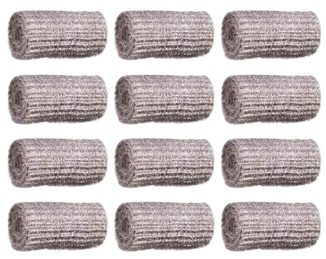 12x Tampon Jex Avec Savon, Tampon Avec Savon En Laine D'acier Tampons À RéCurer Pré-SavonnéS Tampons À RéCurer Efficaces Et Nettoyants Tampons À RéCurer En MéTal Pour Nettoyer Les Casseroles PoêLes