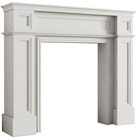 Entourage De Cheminée Simple, Entourage De Manteau D'armoire Décoratif en Bois pour La Maison, Table Console Traditionnelle, Table D'entrée Rectangulaire,Blanc,Medium