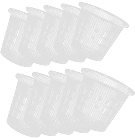 PAMINGONO Gartenbedarf 10er-Pack Orchideentöpfe 14 00 X 12 00 cm 11 00 X 10 00 cm Kunststoff Drainagelöcher Geeignet Für Orchideen