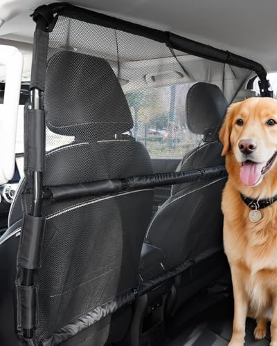VEVOR Universell djurseparationsbarriär 128 cm bred, hundskyddsnät för installation på framsäten, för husdjur, SUV, sedan, lastbilar och fordon