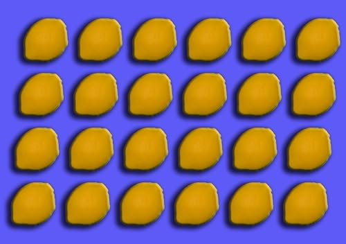 20 x 3D Edible Small Lemons Fruit and Vegetables icing toppers, cake cupcakes decorations (Yellow)
