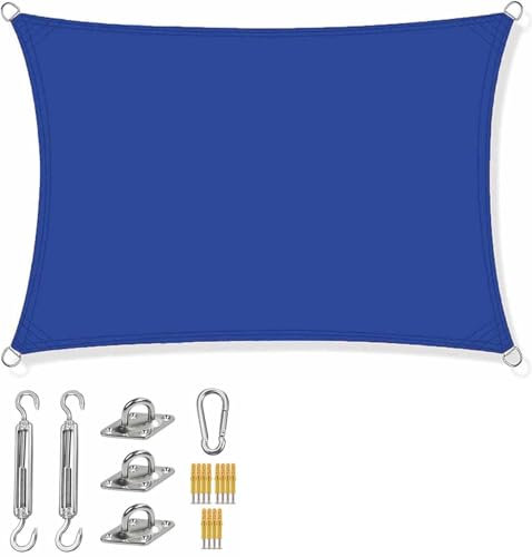 HSIRYAOHD Vele ombreggianti per esterni, resistenti al vento, con kit di fissaggio resistente, rettangolare, quadrata, per terrazza, cortile, piscina, vele ombreggianti, 2 m, 2,5 m, 3 m, 3,6 m, 4 m, 5