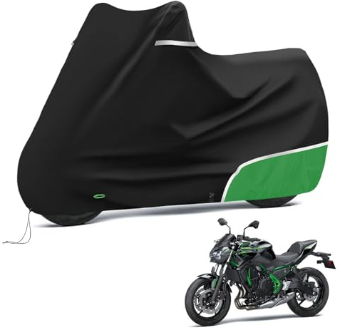 Motorrad Abdeckplane für Kawasaki Z650 / Z-Serie - Wasserdicht, Winterfest & reißfest aus robustem 420D Oxford-Stoff,Outdoor-Schutzhülle für Motorräder-Grau