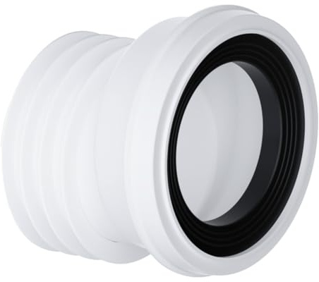 PlumbEZ Connecteur de tuyau d'évacuation de toilettes décalé de 20 mm pour tuyau de sol en PVC-U et fonte de 110 mm, entrée de 90 à 107 mm compatible avec tous les robinets de tuyau de toilette