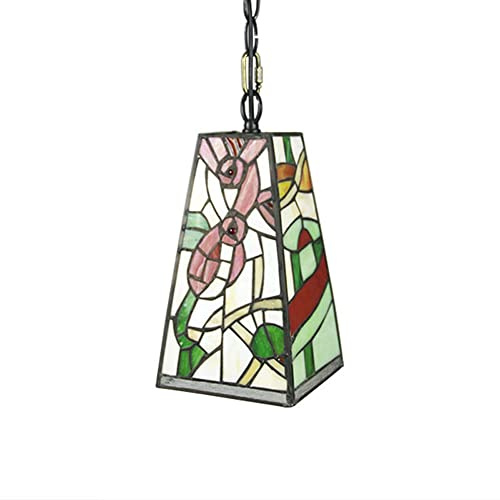 Lámpara Colgante Estilo Tiffany, lámpara Colgante de vidrieras, luz de Techo de Mediados de Siglo, Isla de Cocina, Comedor, lámparas suspendidas Individuales, Mini lámpara de araña E27