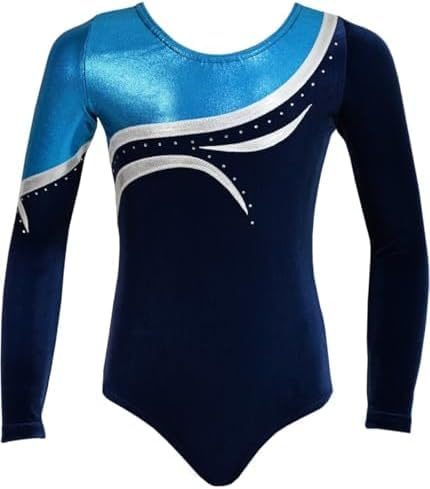 GymStern Turnanzug Albina – Mädchen Langarm Gymnastikanzug | Gymnastik-Trikot/Turnbody aus Samt für Turnen & Gymnastik mit Rundhalsausschnitt – Made in Germany
