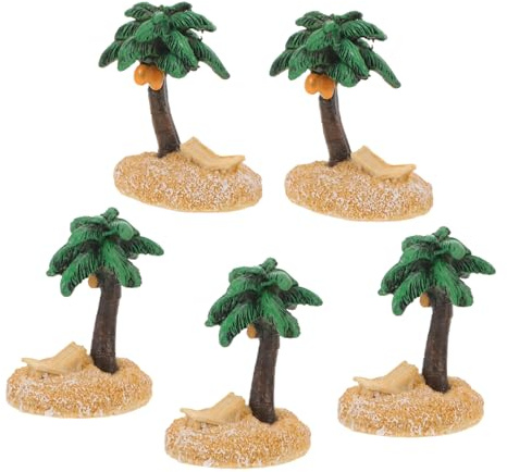 MAGICLULU 5pièces Palmiers Cocotiers Artificiels Miniatures Décoration De Plage pour Maison De Poupée Accessoires De Décoration pour Aquarium Et Table Lot de Figures De Palmiers De Plage