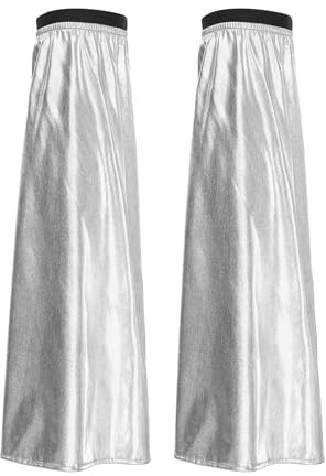 Vxuxlje 1pair Metallic Stulpen Damen Glitzer Beinwärmer Disco Outfit Hippie Kleidung Beinüberzüge Anime Kosplay Kostüm Y2k Streetwear Karnevalskostüm Silber Einheitsgröße