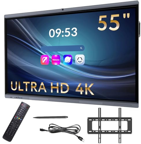 XORO MeetingPad 55 4K Smartboard, Android 13, 20-Punkt Touch, 48MP Kamera | Für Klassenzimmer & Büro: ±1 mm Schreibpräzision, 8-Array-Mikrofone bis 8 m, Miracast/AirPlay, USB-C/HDMI, WLAN & LAN