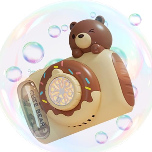 Tvålbubbelmaskin, såpbubbelmaskin - LED-kamera formad bubbelleksak, tecknad söt fläkt, bärbara leksaker för barn utomhusspel