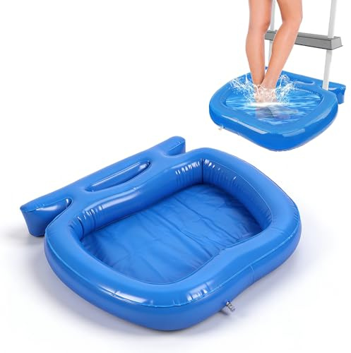 Uppblåsbart fotbadkar för pool, HOVCEH pool fotbadkar med krokar, fotbad pooler för pool ingång, fotpool pooler för ren sula, grus, gräsmatta