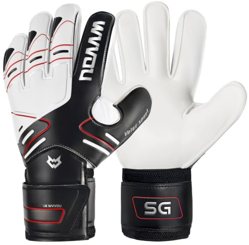 WVVOU Football Goalkeeper Gloves for Adults Youth Kids, High Performance Football Goalie Gloves with Finger Protection and 4mm Latex Palm for Training and Matches