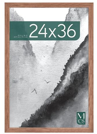 MCS Cornice per Poster Museum 61,0 x 91,4 cm, Rovere Medio, Fissaggio a Parete Verticale e Orizzontale, Grande Cornice per Foto, Poster e Opere d'Arte (Confezione da 1)