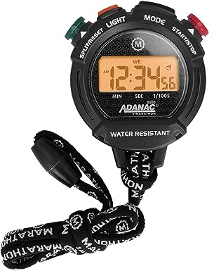 Marathon Adanac 8000 Professional Digital Stopwatch with Touch Feedback, Black, Black
