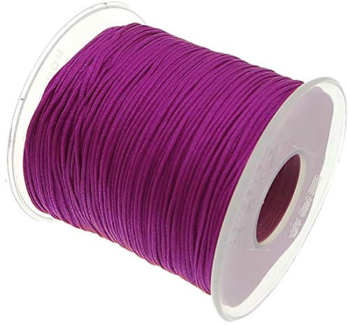 My-Bead Cinta de Nailon Cordón trenzado fucsia rosa diámetro Ø 1 mm rollo con 90 m Cuerda de Nailon DIY