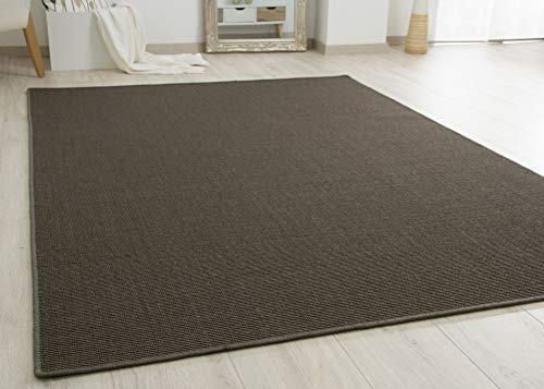 Steffensmeier Sisal Teppich Acapulco - gekettelter Sisalteppich aus 100% Sisal in Lava-Anthrazit, Größe: 200x200 cm