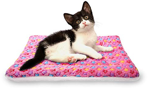 Fleece Hundedecke Katzendecke Super Softe Warme und Weiche Hundematte für Haustier Hund und Katze Rosa L