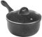 Non-Stick Induction Saucepan with Lid - High-Tech Marble Effect Coating Saucepan, Forged Aluminium Cookware with Vented Glass Lid (20cm)