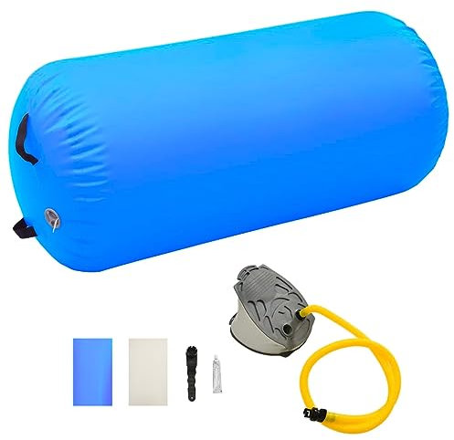 Aufblasbare Gymnastik-Rolle mit Pumpe 120x75 cm PVC Blau