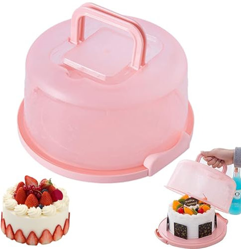 Tadpolez Porta Torta Rotondo Porta Torta Contenitore In Plastica Trasparente Contenitore Per In Plastica Con Manico Per Il Trasporto Di Torte Cupcakes Biscotti