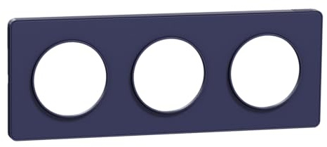 Schneider Electric S550806 Odace Touch Cobalt Plate with 3 Poles Horizontal or Green Spacing 71 mm