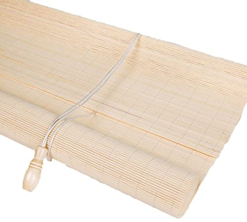 Bambusrollo Wetterfest Bambusrollo Blickdicht Praktisches Sonnenschutz und Sichtschutz Rollo für Balkon Fenster Terrasse Garten,B,60x100cm/24x39in