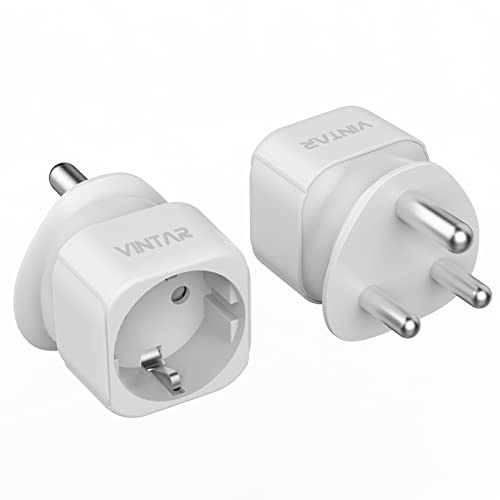 VINTAR 1PC Adaptador de Enchufe de Sudáfrica, Adaptador de Viaje de Alemania/UE a Sudáfrica para Sudáfrica, Mozambique, Bután, Adaptador de Viaje Tipo M, Aprobado por CE