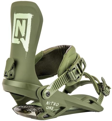Nitro One Fijaciones de Snowboard, Hombres, Olive, M