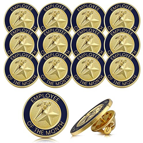Dingion 12 Pcs Employee of the Month Pin 3/4 Inch, Employee of the Month