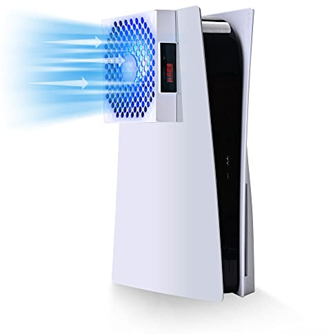 G-STORY Cooling Fan Only for PS5, Auto 3 Speed Adjust, Temp Display, RGB