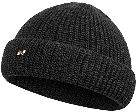 NYTTED® Fiskarmössa för män och kvinnor – unisex cousteau-mössa tillverkad i Tyskland – fiskehatt av 100% finaste ny ull I vintermössa män I Troyer män (antracit)