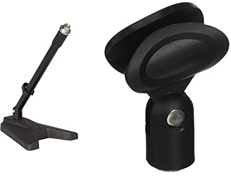 QuikLok A114BK asta microfonica telescopica da tavolo nera & MP/890 PORTAMICROFONO FLESSIBILE GRANDE